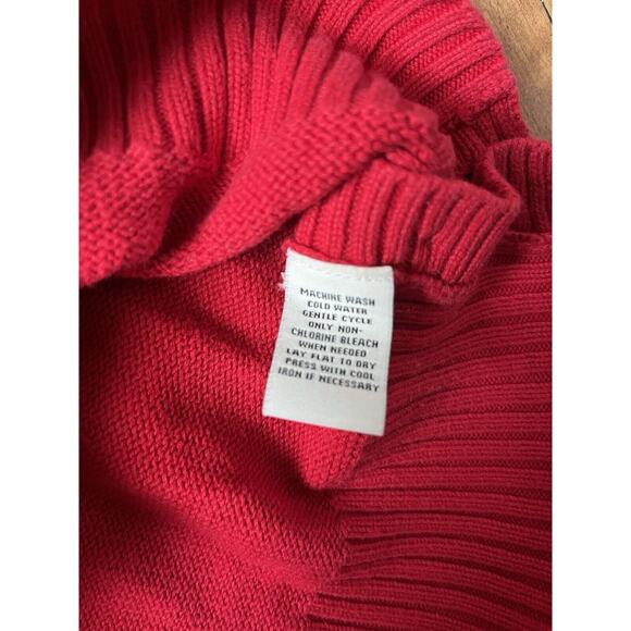 ✨POLO JEANS CO. RALPH LAUREN Red American Flag Logo Roll Neck Pullover Sweater M - Picture 5 of 5